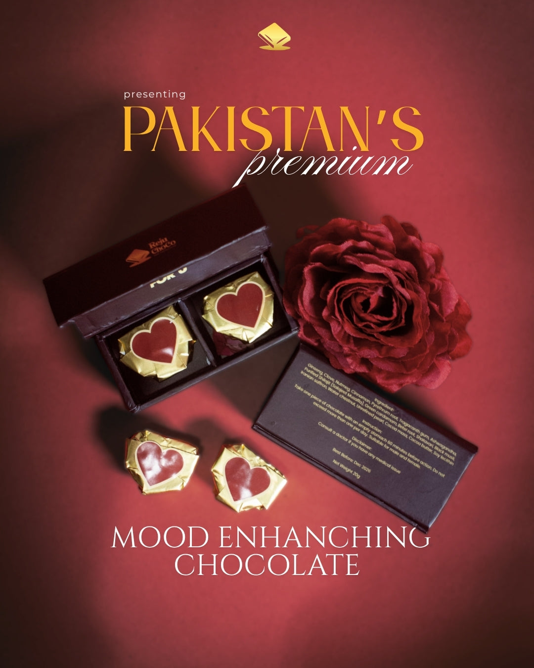 MOOD+ - Premium Herbal Mood Enhancing Chocolate for Men & Women